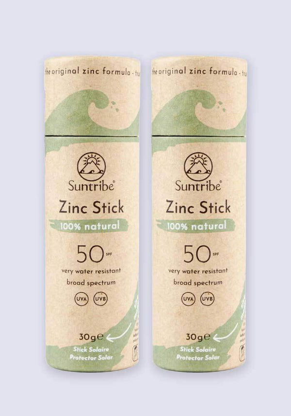 Suntribe Natural Mineral Zinc Sun Stick Mint Green SPF 50 30g - 2 Pack Saver