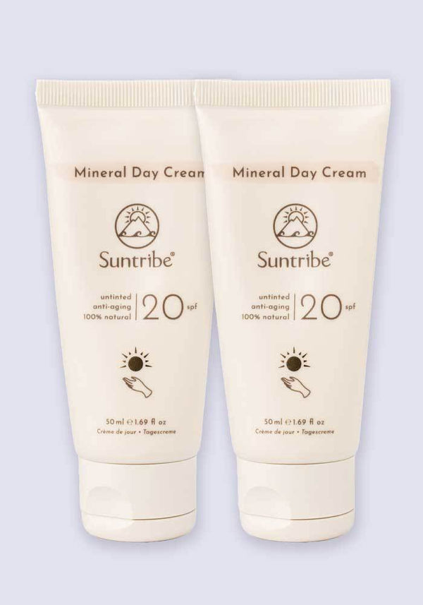 Suntribe Natural Mineral Day Cream Untinted SPF 20 40ml - 2 Pack Saver