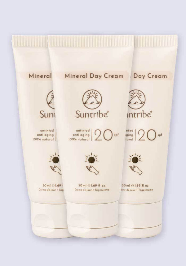 Suntribe Natural Mineral Day Cream Untinted SPF 20 40ml - 3 Pack Saver