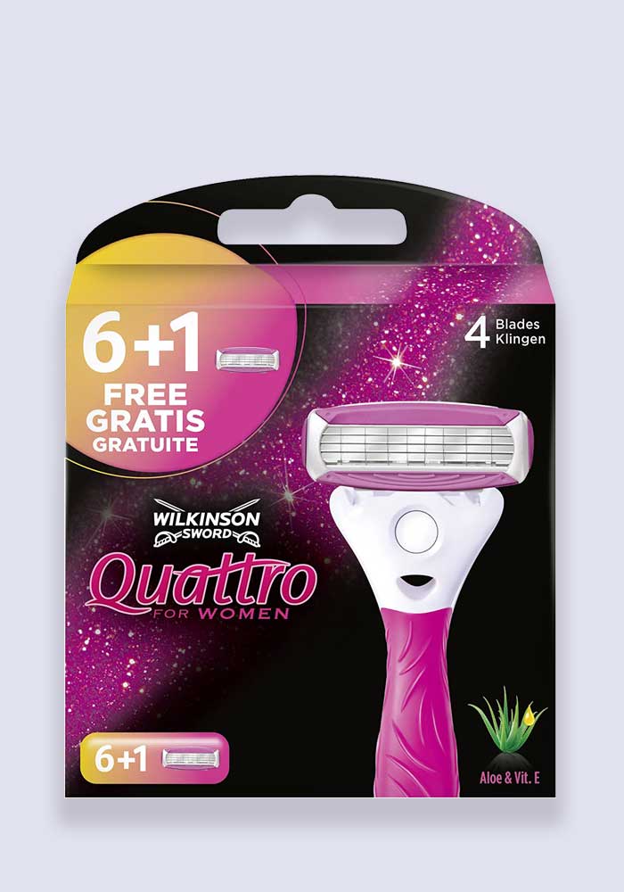 Wilkinson Sword Quattro For Women Razor Blades 6+1 Free