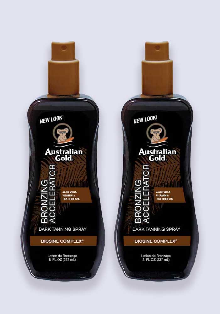 Australian Gold Dark Tanning Accelerator Spray Gel With Instant Bronzer 237ml - 2 Pack Saver