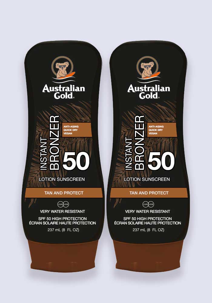 Australian Gold Sun Lotion With Bronzer SPF 50 237ml - 2 Pack Saver