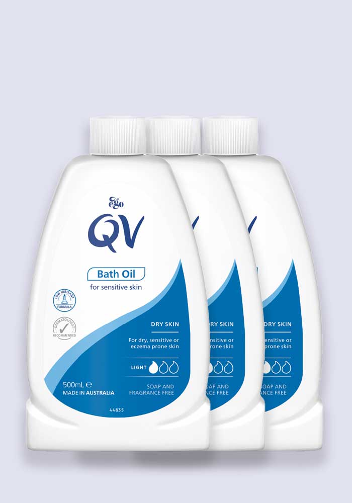 QV Bath Oil Cleanser for Dry Skin Conditions 500ml - 3 Pack Saver