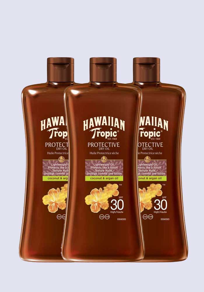 Hawaiian Tropic Protective Spray Oil SPF 30 100ml 3 Pack Saver