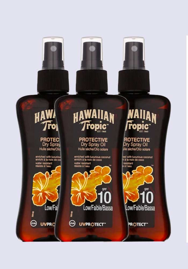 Hawaiian Tropic Protective Spray Oil SPF 10 200ml - 3 Pack Saver