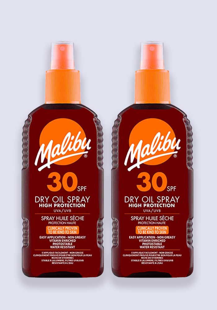 Malibu Dry Oil Spray SPF 30 200ml - 2 Pack Saver