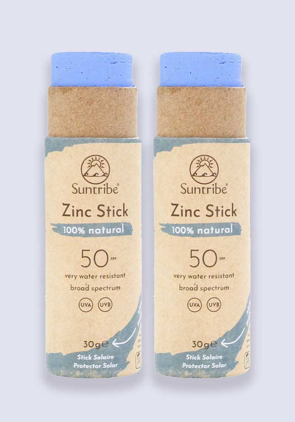 Suntribe Natural Mineral Zinc Sun Stick Ocean Blue SPF 50 30g - 2 Pack Saver