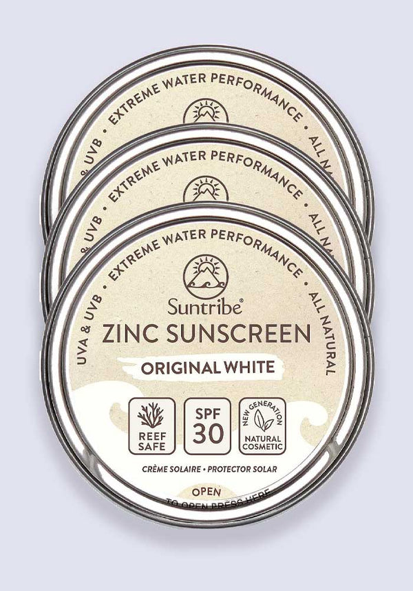 Suntribe Face & Sport Mineral Sunscreen Original White SPF 50 15g - 3 Pack Saver