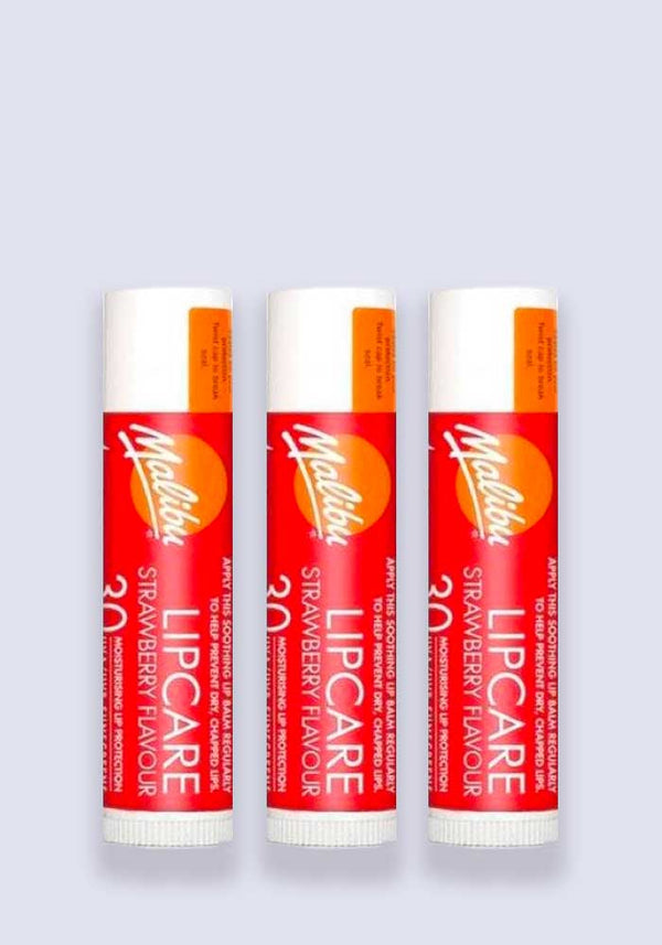 Malibu Sun Stick Lip Balm SPF 30 Strawberry Flavour - 3 Pack